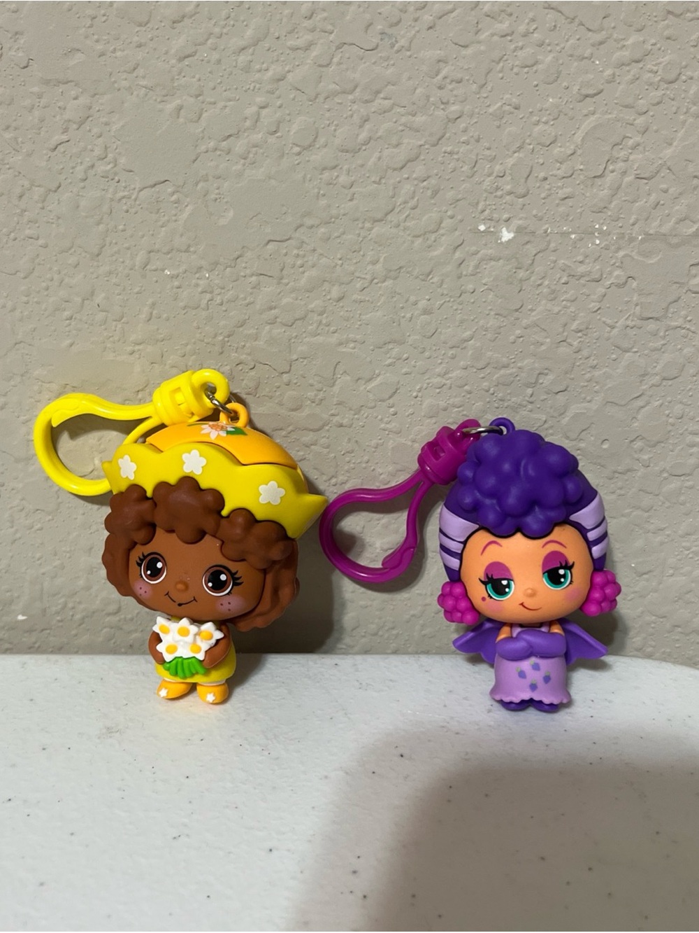 CheeBee Strawberry Shortcake 2.5" Bag Clip Keychain Mini Doll Figure Set Of 2